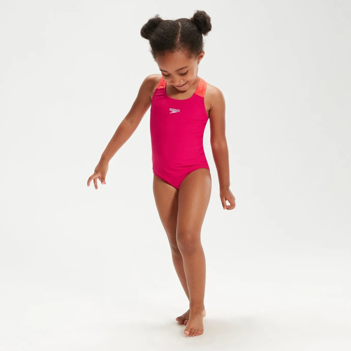 Girls Learn to Swim Medalist Swimsuit Pink/Coral*Speedo New