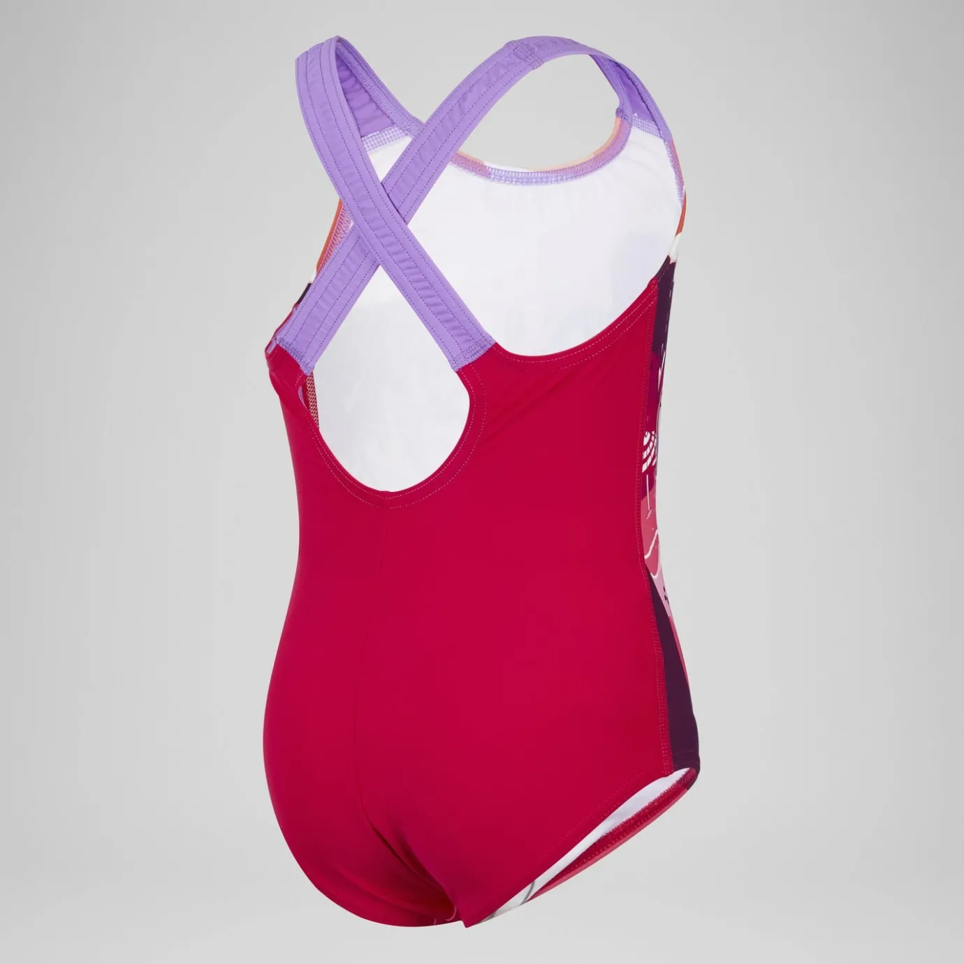 Girls Learn to Swim Printed Crossback Swimsuit Pink/Coral*Speedo Outlet