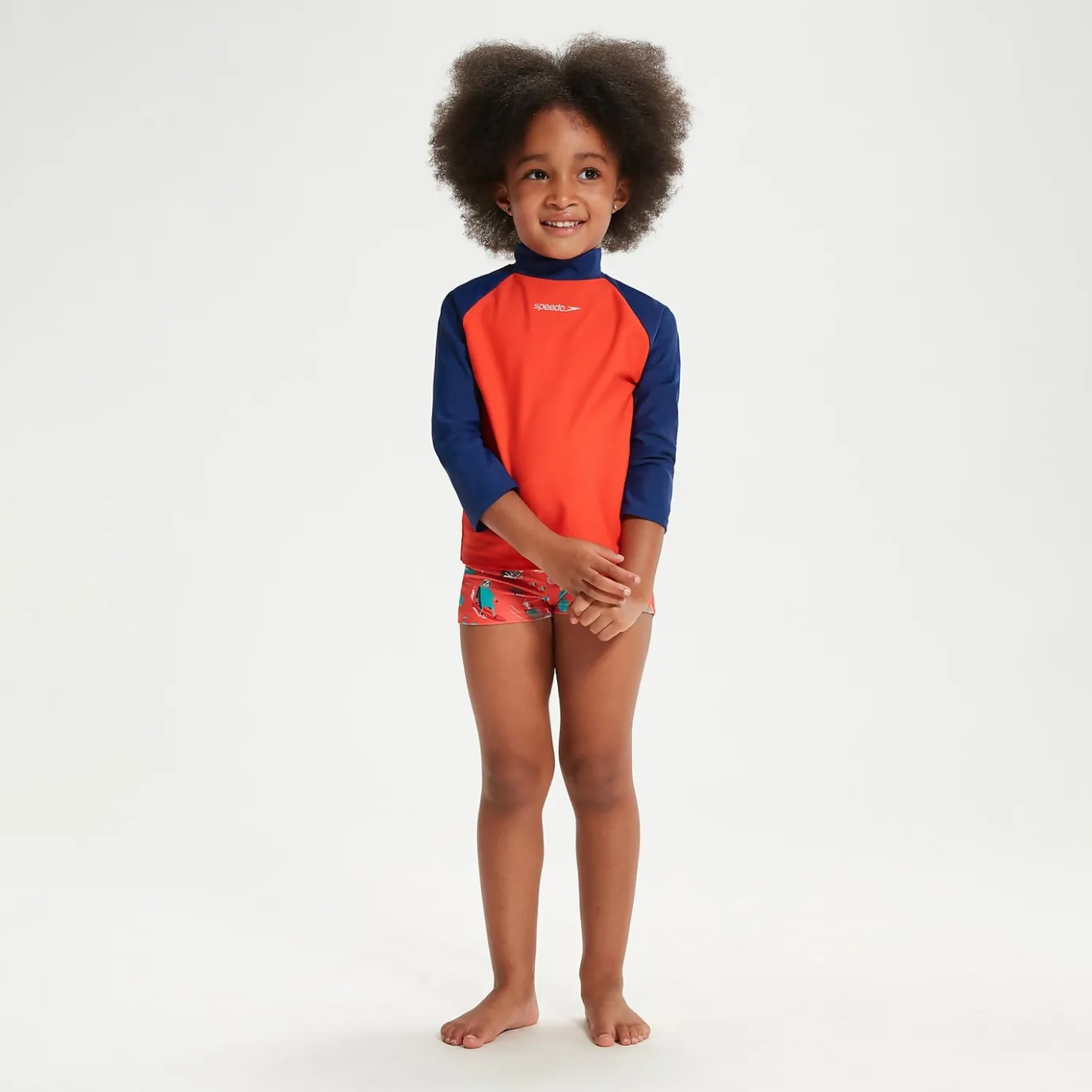 Infant Unisex Learn To Swim Essential Rash Top Blue/Coral*Speedo Online