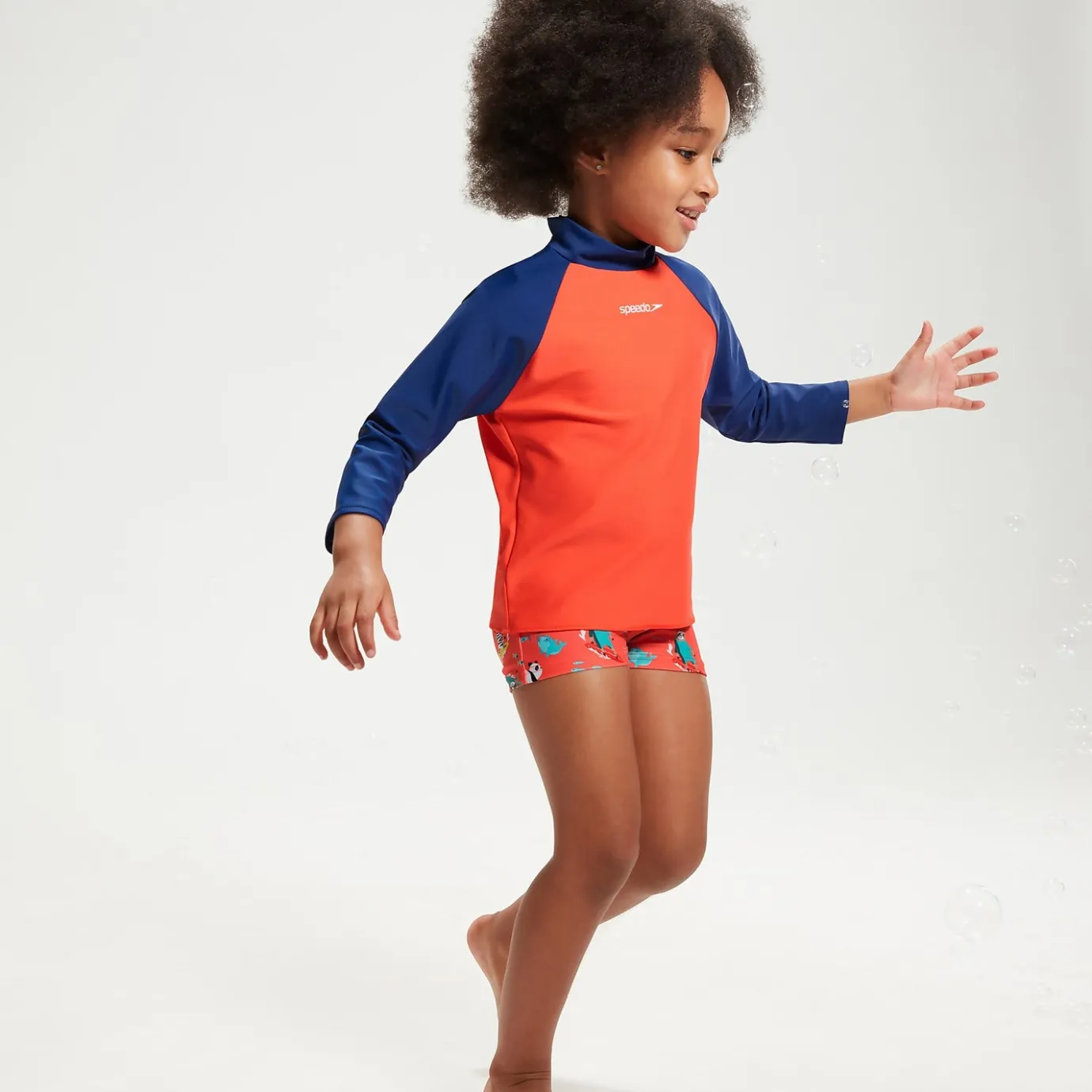 Infant Unisex Learn To Swim Essential Rash Top Blue/Coral*Speedo Online