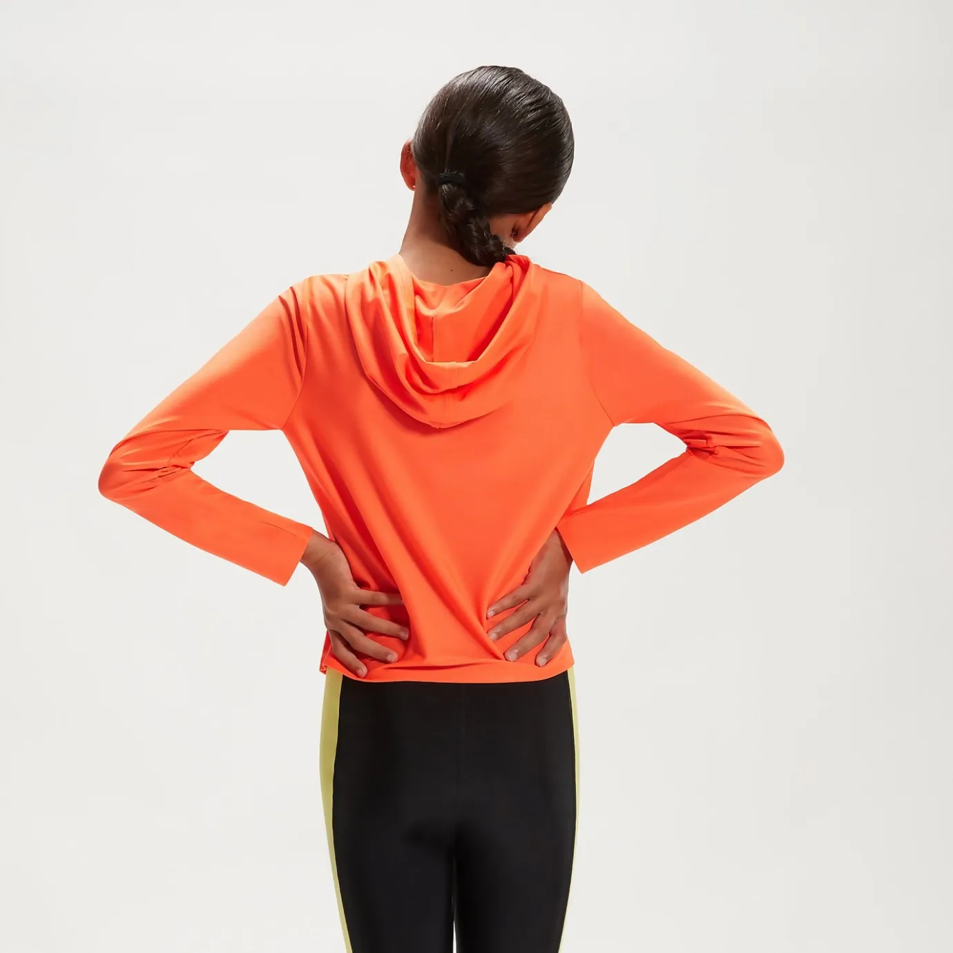 Junior Unisex Hooded Long Sleeve Rash Top Orange/Blue*Speedo Sale