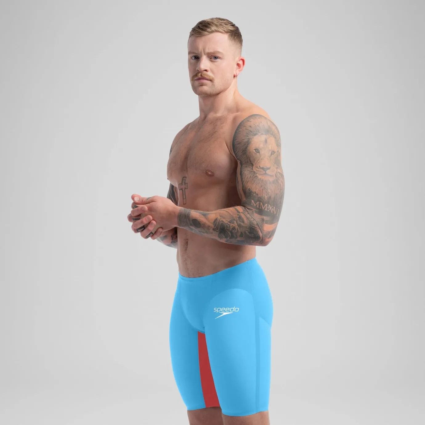Men's Fastskin LZR Pure Valor 2.0 High Waist Jammer Blue/Red*Speedo Store