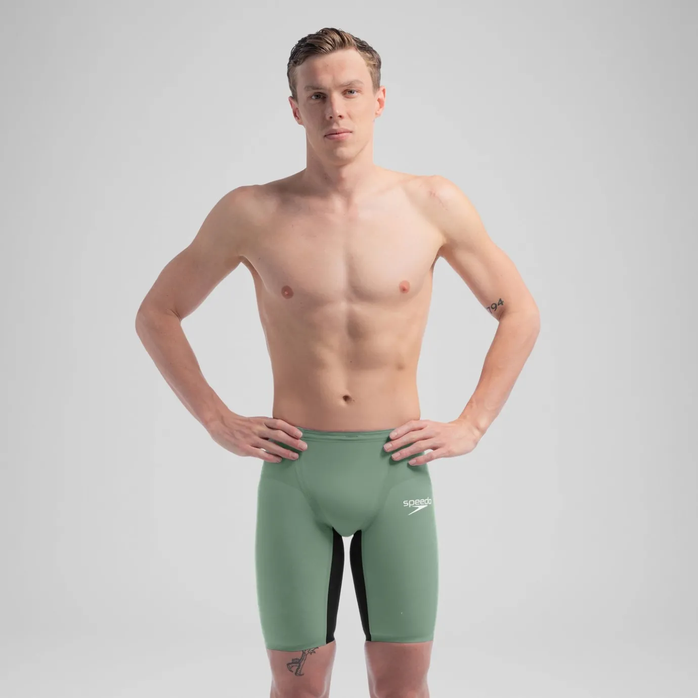 Men's Fastskin LZR Pure Valor 2.0 High Waist Jammer Green/Black*Speedo Flash Sale