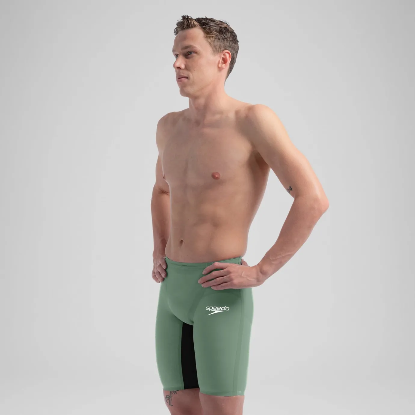 Men's Fastskin LZR Pure Valor 2.0 High Waist Jammer Green/Black*Speedo Flash Sale