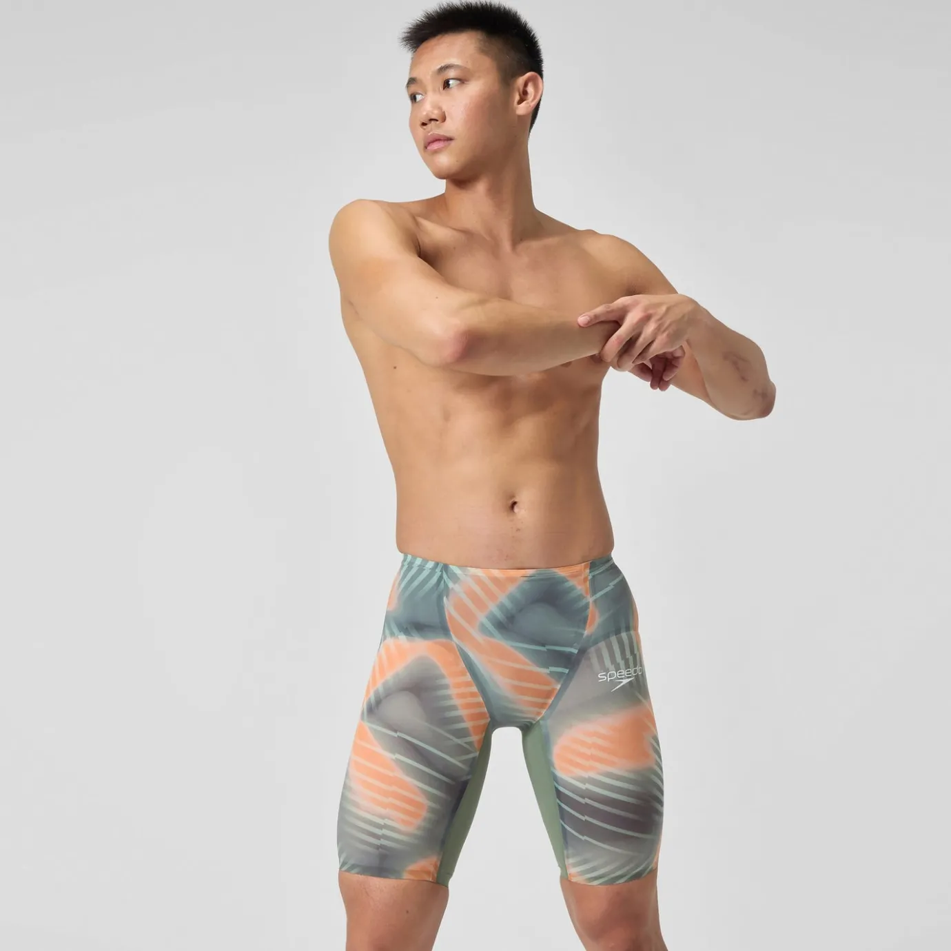 Men's Fastskin LZR Pure Valor 2.0 High Waist Jammer Green/Orange*Speedo Hot