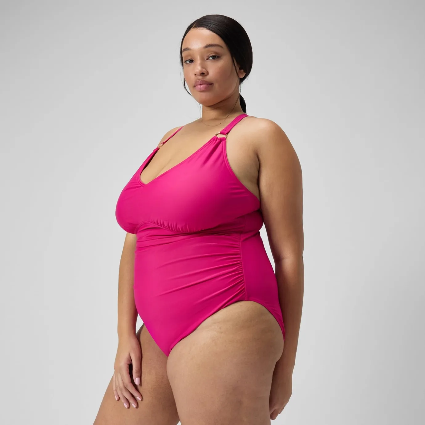 Women's Plus Size Shaping V Neck Swimsuit Purple*Speedo Fashion